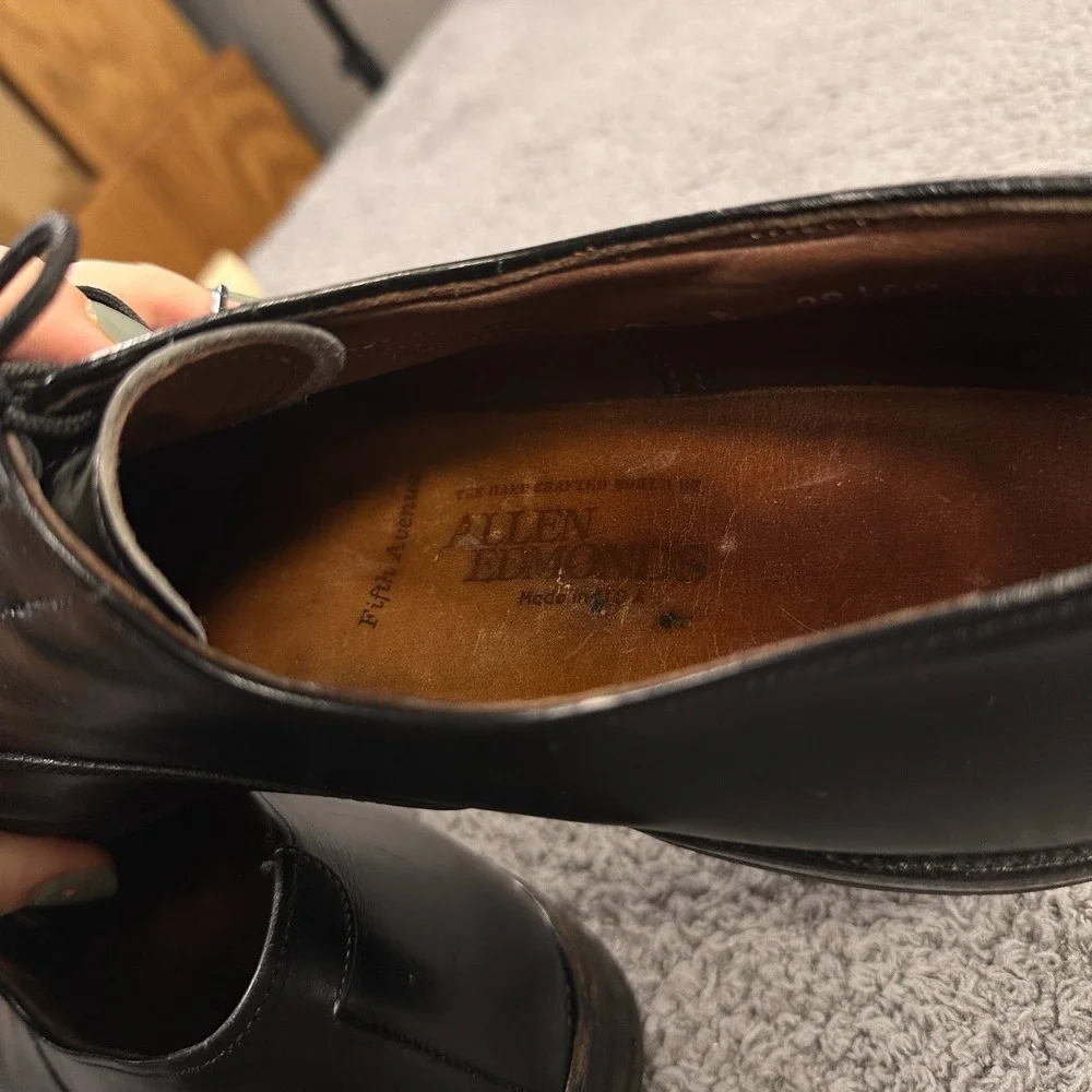 Allen Edmonds Fifth Avenue Shoes‎ Mens 13 B Black Leather Cap Toe Oxford Derby